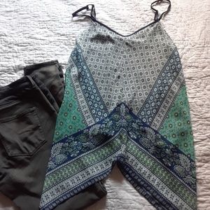 Blue, teal and white camisole